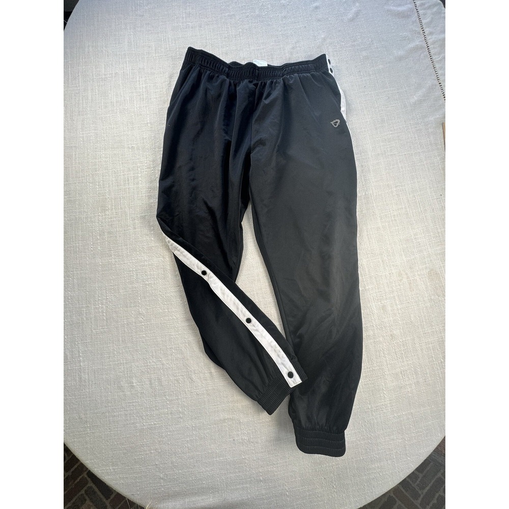 Baleaf Jogger Sweatpants Mens 2XL Black White Breakaway Snap Side Pull On